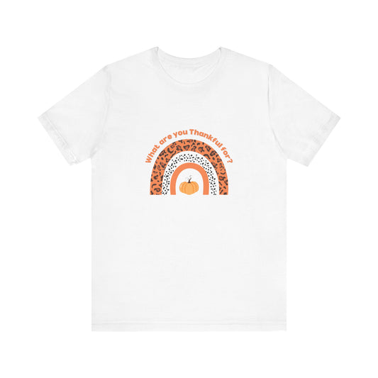 Thankful Pumpkin Unisex Short Sleeve Tee - Perfect for Thanksgiving and Fall Celebrations